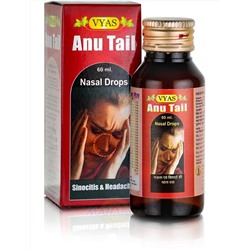 Ану Тайл, аюрведические капли для носа, 60 мл, производитель Вьяс; Anu Tail nasal drops, 60 ml, Vyas