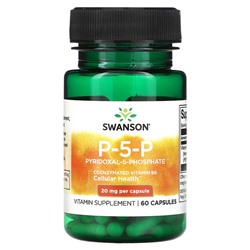 Swanson P-5-P, 20 мг, 60 капсул - Swanson - Витамин B6 Пиридоксин