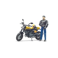 Bruder 63053 "Мотоцикл Scrambler Ducati" желтый с фигуркой