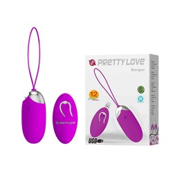 Виброяйцо PRETTY LOVE Berger, 12 функций вибрации, USB зарядка, ПДУ