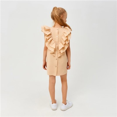 Платье для девочки MINAKU: Cotton Collection цвет светло-бежевый, рост 140