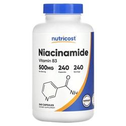 Nutricost Ниацинамид - 500 мг - 240 капсул - Nutricost