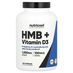 Nutricost Performance, HMB + витамин D3, 240 капсул