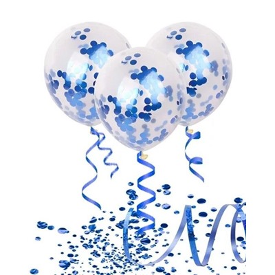 Воздушные шары "Конфетти" blue, 10 шт