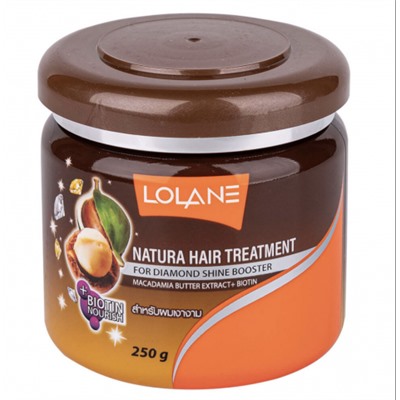 Маска Lolane для здорового сияния волос. Экстракт масла Макадамии + Биотин, 250 гр