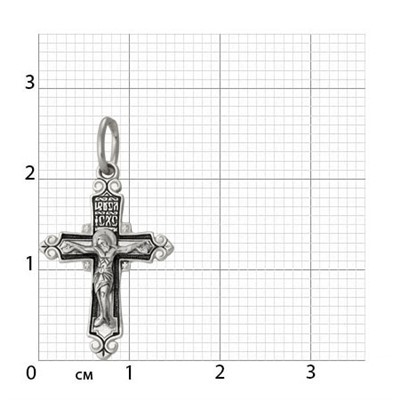 Крест из серебра частичное чернение литье