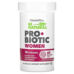 NaturesPlus GI Natural Probiotic Women, 60 миллиардов КОЕ, 30 капсул