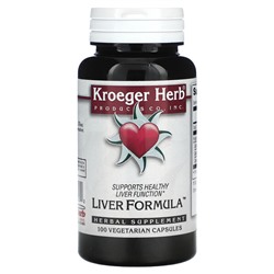 Kroeger Herb Co Формула для печени, 100 вегетарианских капсул