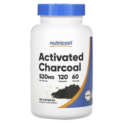 Nutricost Активированный уголь, 520 мг, 120 капсул (260 мг на капсулу)