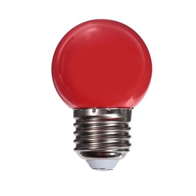 Лампа светодиодная Luazon Lighting, G45, Е27, 1.5 Вт, для белт-лайта, красная, наб 20 шт