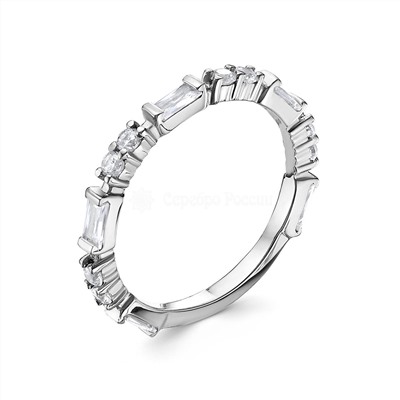 Кольцо из серебра с фианитами родированное 925 пробы к-7240р200