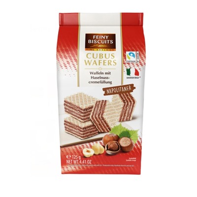 Вафли с начинкой из орехового крема Cubus Wafers Napolitaner 125 гр