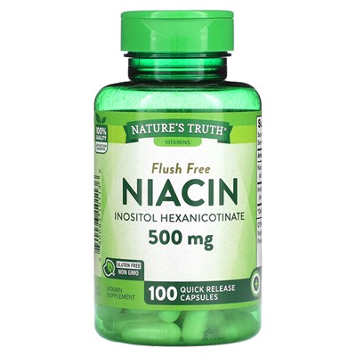 Nature's Truth Flush Free с ниацином, 500 мг, 100 капсул быстрого высвобождения