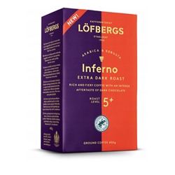 Кофе молотый Lofbergs Inferno extra dark roast 450 гр