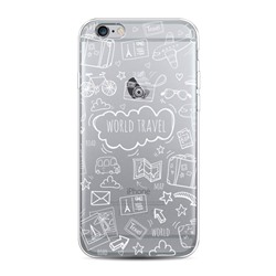 Силиконовый чехол World travel white на iPhone 6