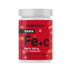 Macrobios Strong Iron 100 мг + витамин C 60 таблеток 30 г
