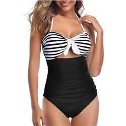 Tempt Me Women Sexy Cutout One Piece Swimsuits Tummy Control High Waisted Halter Front Tie Knot Bathing Suit