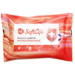 Влажные салфетки SoftLife антибактериальные 20 шт.