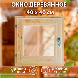 Окно, 40×40см, двойное стекло, из хвои