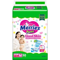 Подгузники-трусики Merries Good Skin M, 7-12 кг, 50 шт