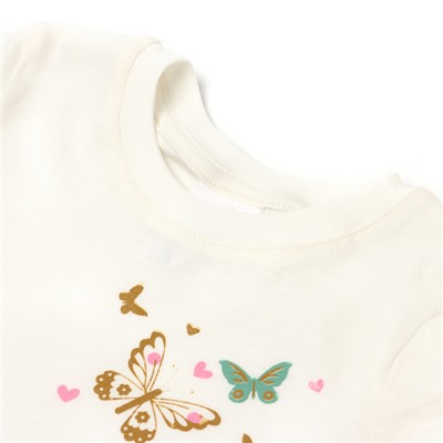 Комплект для девочки (футболка/шорты) "Бабочка", цвет розовый, рост 104-110