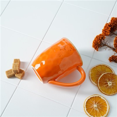 Кружка фарфоровая Magistro «Церера», 400 мл, цвет оранжевый