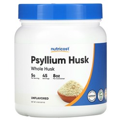 Nutricost Psyllium Husk, целая шелуха, без вкуса, 8 унций (227 г)