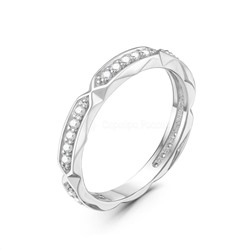 Кольцо женское из серебра с фианитами родированное 925 пробы 10-0788