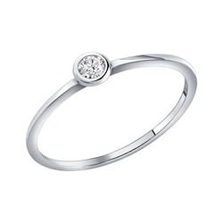 Помолвочное кольцо из серебра c фианитом, 94010630