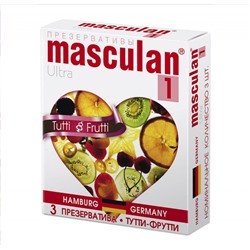 Masculan Tutti-Frutti Нежные с ароматом тутти-фрутти, 3 шт