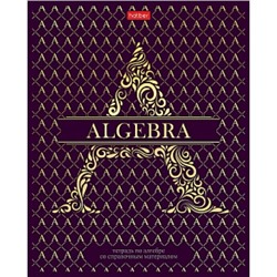 Тетрадь предметная 46л А5ф С интерактивн.справочн.инф. клетка 65г/кв.м на скобе Обл. мел.картон мат.ламин. 3D фольга -LUXURY- АЛГЕБРА