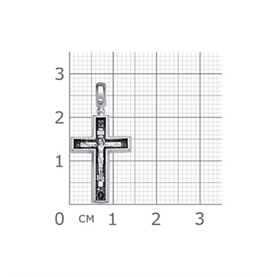 Крест из серебра частичное чернение литье