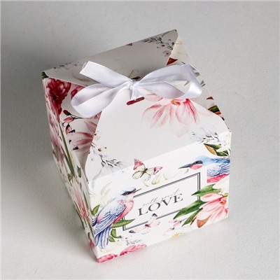 Коробка складная «Цветочная», 12 × 12 × 12 см