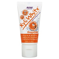 NOW Foods Solutions, Xyli-White, Kids Toothpaste Gel, Orange Splash, 3 oz (85 g)