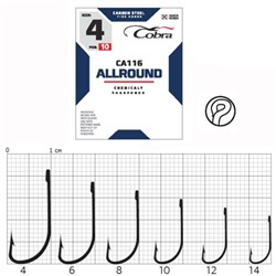 Крючки Cobra ALLROUND, серия CA116, №4, 10 шт.