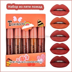 Набор из пяти матовых помад Teayason Matte Lip Gloss #2 (106)