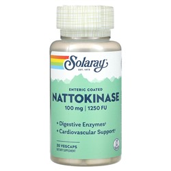 Solaray Наттокиназа, 100 мг, 1250 ФУ, 30 растительных капсул
