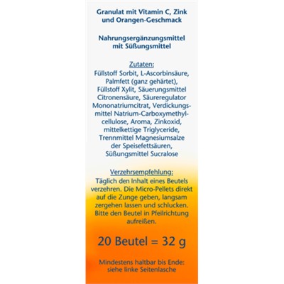 Doppelherz (Доппельхерц) aktiv Vitamin C 500 + Zink Depot DIRECT 20 шт