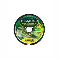 Леска монофильная Salmo Diamond EXELENCE, диаметр 0.5 мм, тест 21.2 кг, 100 м, светло-зелёная   7589