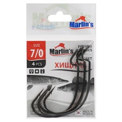 Крючок Marlin's OFFSET 7316 BN №7/0, 4 шт.