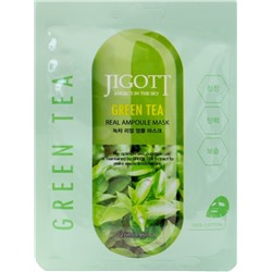 Jigott /Тканевая маска для лица с экстрактом зелёного чая. 10 шт.