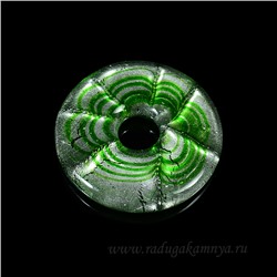 Кулон из муранского стекла " Колечко" 40мм зеленый
