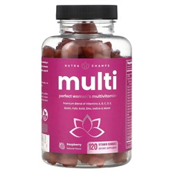 NutraChamps Multi, Perfect Women Multivitamin, малина, 120 жевательных таблеток с витаминами