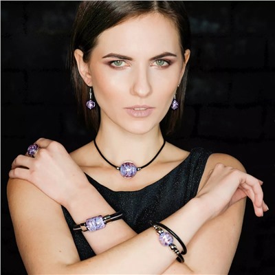 Серьги из муранского стекла PURPLE MIST LS2548