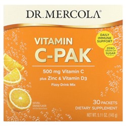 Dr. Mercola Vitamin C-PAK, Натуральный апельсин, 500 мг, 30 пакетиков по 4,84 г - Dr. Mercola
