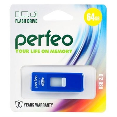 64Gb Perfeo S03 Blue USB 2.0 (PF-S03N064)