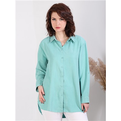 Рубашка светло-бирюзового цвета женская классическая базовая