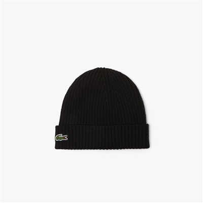 Unisex LACOSTE Beanie aus gerippter Wolle