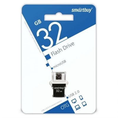 32Gb SmartBuy POKO Black OTG USB/microUSB, совместим с Android (SB32GBPO-K)