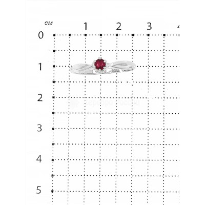 Подвеска из серебра с рубином родированная 925 пробы с3-641р415